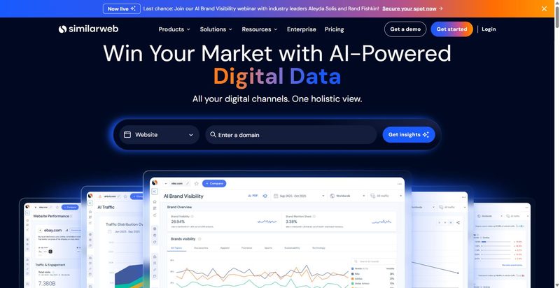 Discover 6 Best Competitor Analysis Tools for Agencies in 2026 - Cube Creative Design | Digital Marketing image Similarweb screnshot