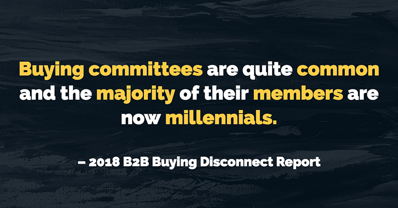 31 Quotes for When Motivation Runs Out image Buying committees are quite common and the majority of their members are now millennials. -2018 B2B Buying Disconnect Report